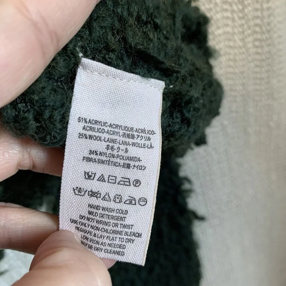 Free People Forest Green Textured Crewneck Sweater